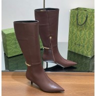 Gucci Signoria brown Ladies Boots heel 4.5cm 2024