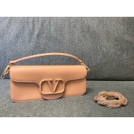 Valentino Garavani Loco Medium pink Leather Shoulder Bag New 2024