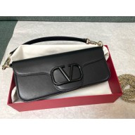Valentino Garavani Loco Medium black Leather Shoulder Bag New 2024