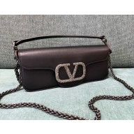 Valentino small Locò crystal-embellished shoulder bag black 2024