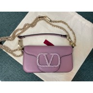 Valentino small Locò crystal-embellished shoulder bag purple 01 2024