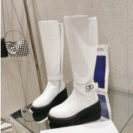 Valentino vlogo signature new leather boots white 2024