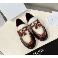 Celine Margaret Penny Chunky Loafers In Polished red 01 2024