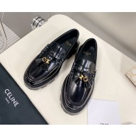 Celine Margaret Penny Chunky Loafers In Polished black tassel 2024