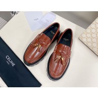 Celine Margaret Penny Chunky Loafers In Polished red tassel 2024