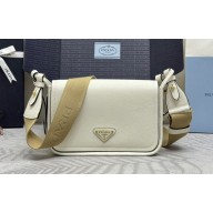 Prada Saffiano leather shoulder bag Clay white 1BD372 2024