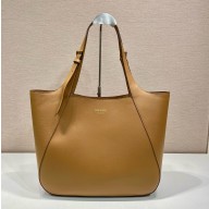 Prada Large leather tote bag brown 1BG512 2024