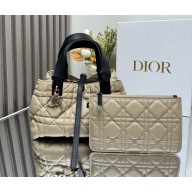 Dior Sac Dior Toujours small Cuir de veau Macrocannage couleur corde et noir 2024