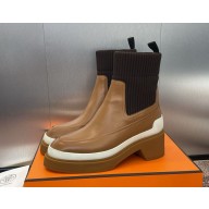 Hermes autumn and winter boots heel 4.5cm brown 2024