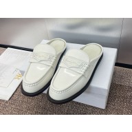 Dior Boy Mule leather flats white 2024