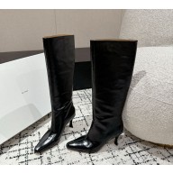 BY FAR women's boots black leather heel 4.5cm 2024