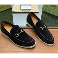 gucci Men's loafer with Horsebit black suede 2024