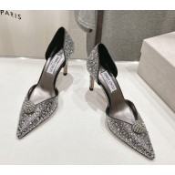 Jimmy Choo crystal D'orsay Sabine 85mm pumps black 2024