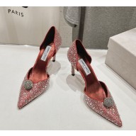 Jimmy Choo crystal D'orsay Sabine 85mm pumps red 2024