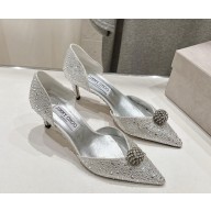 Jimmy Choo crystal D'orsay Sabine 65mm pumps SILVER 2024