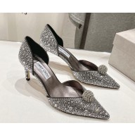 Jimmy Choo crystal D'orsay Sabine 65mm pumps black 2024