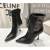 jimmy choo Lace Up goatskin High Heel 9.5cm Boots black 2024
