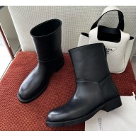 The Row Nobilis leather ankle boots in black 2024