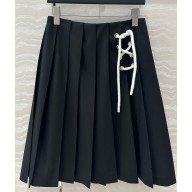 Prada Pleated gabardine midi-skirt Navy 2025