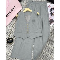 MIU MIU vest+pants dark grey 2025