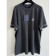 Louis Vuitton 1AHECF Signature Cotton Crewneck Dark Heather Grey 2025
