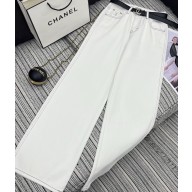 CHANEL WOMEN'S DENIM PANTS WHITE 2025