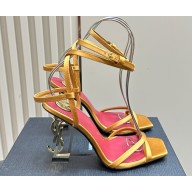 Saint Laurent opyum sandals in satin crepe CUBA GOLD heel 10.5cm 2025