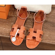 Hermes Santorini sandal in suede goatskin 03 2025