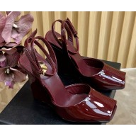 Saint Laurent la scandale wedges in patent leather peony heel 11cm 2025