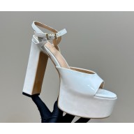 Gucci Women's platform sandal 794383 Gucci white leather heel 13cm platform 5cm 2025