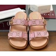 Gucci Women's mules with Double G and crystal pink GG canvas 2025