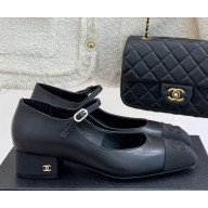 Chanel lambskin & cotton Mary Janes black 2025