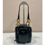 PRADA Dangle leather top-handle mini-bag 1BB137 black 2025