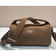 Prada Suede leather shoulder bag 2VH188 coffee 2025