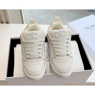 CELINE women/men HUNTINGTON LOW LACE-UP SNEAKER in SUEDE CALFSKIN AND MESH white 2025