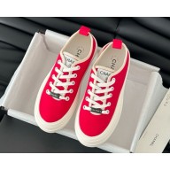 Chanel lace-up canvas sneaker in red 2025