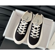 Chanel lace-up canvas sneaker in black 2025