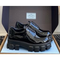 Prada platfrom patent leather loafers black 2025