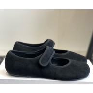 The Row suede Mary Janes black 2025