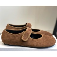The Row suede Mary Janes brown 2025