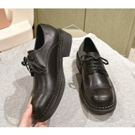 MIU MIU Leather lace-up shoes black 2025
