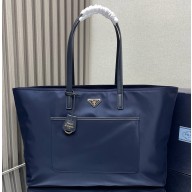Prada Re-Edition 1978 large Re-Nylon and Saffiano leather tote bag 1BG527 blue 2025