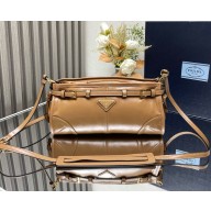 Prada Small leather shoulder bag 1BH215 Caramel 2025