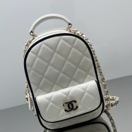 Chanel Mini Backpack White & Black AP4514 2025