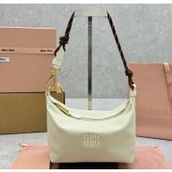 MIU MIU Gabardine pouch 5NE841 Plaster White/Chalk White 2025