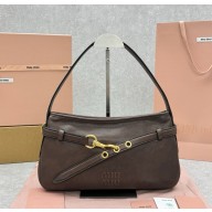 MIU MIU Regular Aventure nappa leather bag 5BC182 Briarwood 2025