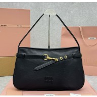 MIU MIU Medium Aventure nappa leather bag 5BC181 Black 2025