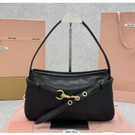 MIU MIU Regular Aventure nappa leather bag 5BC182 black 2025
