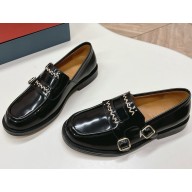Marni Black leather Bambi 3.0 loafer with double buckle 2025