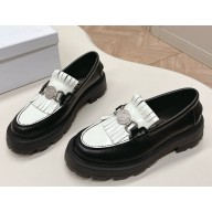 Dior emblem women's loafer in calfskin black/white 2025